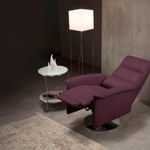 Sessel EGOITALIANO Kelly Gr. Luxus-Microfaser BLUSH, Drehfunktion-Relaxfunktion, B/H/T: 83 cm x 105 cm x 92 cm, lila (plum) Einzelsessel Relaxsessel Lesesessel und drehbar, manuelle Relaxfunktion mit Push-Back-Mechanismus