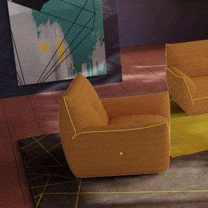 Sessel EGOITALIANO Yuki Gr. Microfaser, B/H/T: 94 cm x 85 cm x 90 cm, gelb (gabbice, gelb) Einzelsessel Loungesessel mit bioelsatische MIcrofaser BOUNCE bezogen