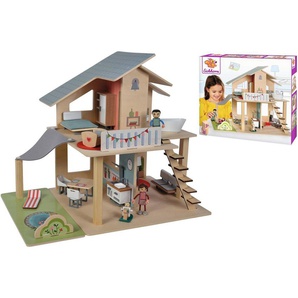 Eichhorn Puppenhaus, (25-tlg), aus Holz mit Möbeln und Spielfiguren