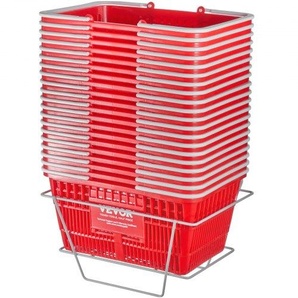 Einkaufskorb, 20er-Set, 21 l robuster Einkaufskorb aus Kunststoff mit Griff und Ständer, 16,5 x 11,8 x 8,27 Zoll, tragbarer Einkaufskorb in Großpackung für den Lebensmitteleinkauf GXSBSSLGWLHS3IHQKV0