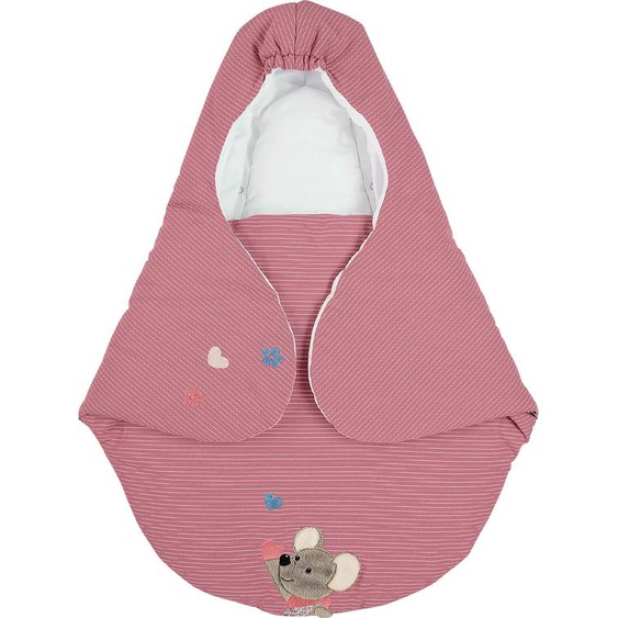 Babydecke Wendedecke Streifen rosa pink 75x100 Kinderwagen Baumwolle Decke Kind