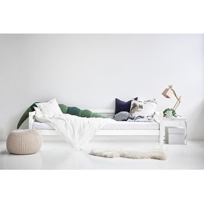 Einzelbett I 90 x 200cm Weiß/Weiß