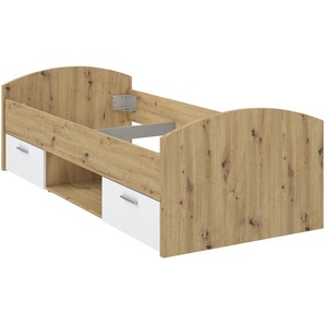 Einzelbett mit Schubladen - holzfarben - Materialmix - 96 cm - 65 cm - 206,4 cm | Möbel Kraft