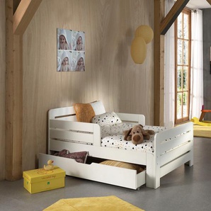 Einzelbett VIPACK Betten Gr. zum ausziehen von 140-200 cm, Liegefläche B/L: 90 cm x 200 cm Höhe: 60 cm, H2, Komfortschaummatratze, weiß Betten mit Bettkasten