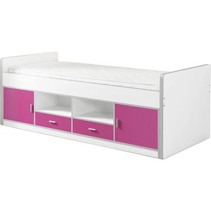 Einzelbett VIPACK Bonny Betten Gr. Liegefläche B/L: 90 cm x 200 cm Betthöhe: 60 cm, kein Härtegrad, pink (weiß, fuchsia) Betten mit Bettkasten