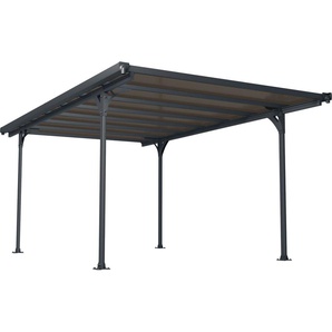 Einzelcarport PALRAM - CANOPIA Verona Carports Gr. B/H/T: 297 cm x 210 cm x 500 cm, grau (anthrazit) Carports 6mm starke Polycarbonat-Stegplatten