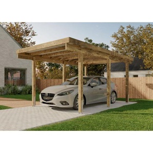 Einzelcarport Sardinien Carport aus Holz in Grün, Unterstand Überdachung Kesseldruckimprägniert Grün - Alpholz