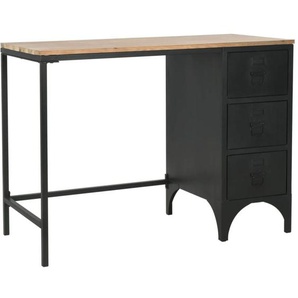 Einzelsockel Schreibtisch Massivholz und Stahl 100x50x76 cm Vidaxl 372059