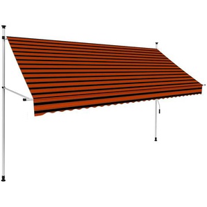 Einziehbare Markise Handbetrieben 300 cm Orange und Braun