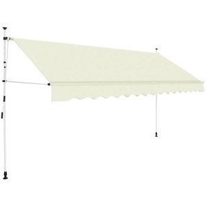 Einziehbare Markise Handbetrieben 350 cm Cremeweiß