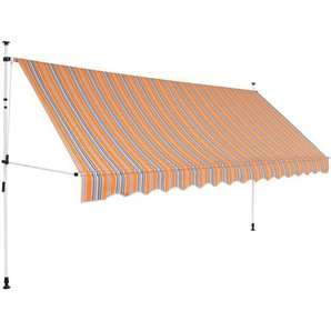Einziehbare Markise Handbetrieben 400 cm Gelb/Blau Gestreift