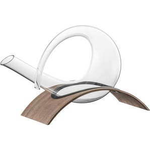 Eisch Germany Dekanter auf Holzsockel WOOD EDITION, mundgeblasen, (Set, Dekantierekaraffe mit Sockel aus Holz), NO DROP EFFEKT für tropffreies Ausgießen, Kristallglas, 750 ml