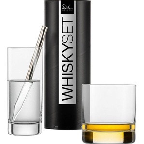 Eisch Germany Whiskyglas GENTLEMAN, Made in Germany, Kristallglas, Pipette Spezialglas, in Handarbeit mit echtem Platin veredelt, 3tlg.
