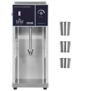 Eiscreme-Mixer, 400 W Hochgeschwindigkeits-Eiscreme-Maschine, Mixer, Rührmaschine, 4200 U/min, stufenlose Geschwindigkeitseinstellung, Eiscreme-Shaker aus 304 Edelstahl, 3 Handbecher, verschiedene Eiscreme-Geschmacksrichtungen herstellen