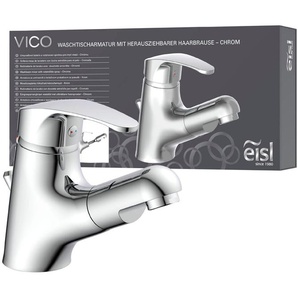 Eisl Badarmatur VICO mit Zugstange, Wasserhahn mit Ablaufgarnitur, Mischbatterie, Chrom