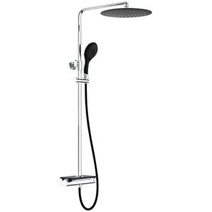 Eisl Brausegarnitur Grande Vita, Höhe 101 cm, Duschsystem mit Thermostat und Ablage, Regendusche mit Wandhalterung