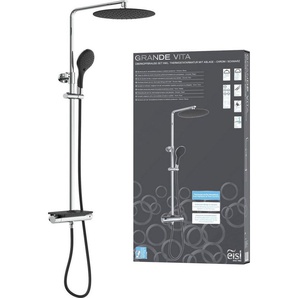 Eisl Brausegarnitur Grande Vita, Höhe 101 cm, Duschsystem mit Thermostat und Ablage, Regendusche mit Wandhalterung