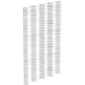 EISL Duschvorhang Weiß Wellenmuster 200x180x0,2 cm