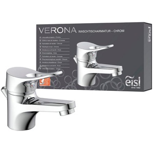 Eisl Waschtischarmatur VERONA mit Zugstange, Wasserhahn mit Ablaufgarnitur, Mischbatterie, Chrom
