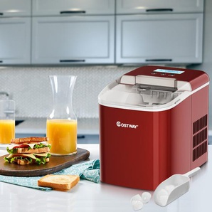 Eiswürfelmaschine Ice Maker Eismaschine Eiswürfelbereiter inkl. Eiswürfelschaufel Eiswürfel Rot