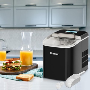 Eiswürfelmaschine Ice Maker Eismaschine Eiswürfelbereiter inkl. Eiswürfelschaufel Eiswürfel Schwarz