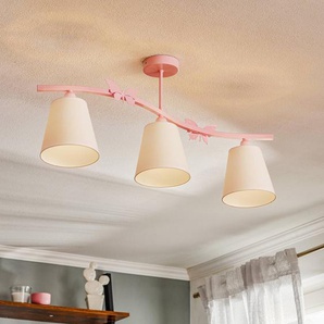 Eko-Light Deckenleuchte Alice, pink, drei weiße Stoffschirme MLP979