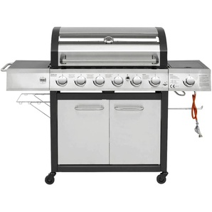 Gasgrill EL FUEGO Long Beach Grills Gr. B/H/T: 161 cm x 121 cm x 59,5 cm, silberfarben Gasgrills BxTxH: 161x59,5x121 cm
