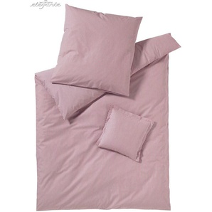 Bettwäsche ELEGANTE Classico Gr. B/L: 155 cm x 220 cm (1 St.), B/L: 80 cm x 80 cm (1 St.), Perkal, rot Perkal-Bettwäsche Bettwäsche angenehmes Hautgefühl