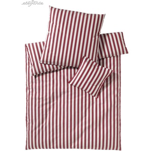 Bettwäsche ELEGANTE Lido Gr. B/L: 155 cm x 220 cm (1 St.), B/L: 80 cm x 80 cm (1 St.), Perkal, rot Perkal-Bettwäsche angenehmes Hautgefühl