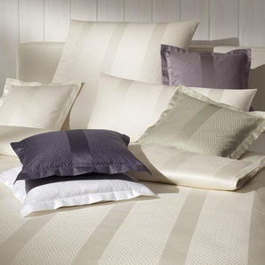 Bettwäsche ELEGANTE Metropolis Gr. B/L: 155 cm x 220 cm (1 St.), B/L: 80 cm x 80 cm (1 St.), Mako-Satin, braun Bettwäsche 155x220 cm mit Streifen