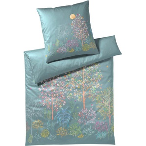 Bettwäsche ELEGANTE Nightdream Gr. B/L: 155 cm x 220 cm (1 St.), B/L: 80 cm x 80 cm (1 St.), Mako-Satin, grün (blattgrün) Bettwäsche 155x220 cm angenehmes Hautgefühl