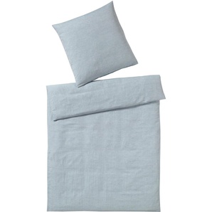 Bettwäsche ELEGANTE Pure Leinen Gr. B/L: 155 cm x 220 cm (1 St.), B/L: 80 cm x 80 cm (1 St.), Leinen, grün (pastellgrün) Bettwäsche 155x220 cm angenehmes Material