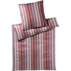 Bettwäsche ELEGANTE Vivid Gr. B/L: 155 cm x 220 cm (1 St.), B/L: 80 cm x 80 cm (1 St.), Mako-Satin, rot (weinrot) Bettwäsche 155x220 cm angenehmes Hautgefühl