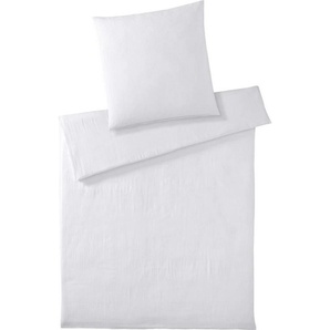 elegante Musselin-Bettwäsche-Garnitur Smooth Farbe weiß Größe 155x200+40x80