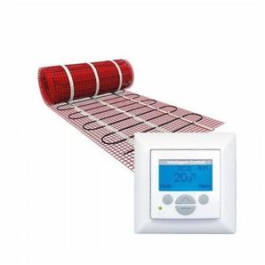 Elektrische Fußbodenheizung 150 Watt Elektrische Bodenheizung twin Technologie Digital Weiß 2,5 m²