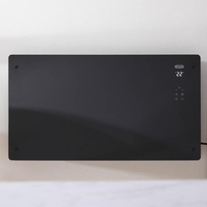 Elektrische Glaspaneel Smart-Heizung 465mm x 850mm 2500 Watt - mit Stecker | Schwarz – Vitrum – ECOSO by Hudson Reed