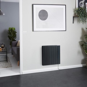 Elektrische Konvektor-Wandheizung 1200W mit Stecker & Smart-Funktion, 533mm x 733mm, in Schwarz - Virtus Ecoso von Hudson Reed