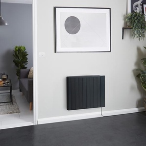 Elektrische Konvektor-Wandheizung 533mm x 873mm, 1500W, in Schwarz, zur Festverdrahtung - Virtus Ecoso von Hudson Reed
