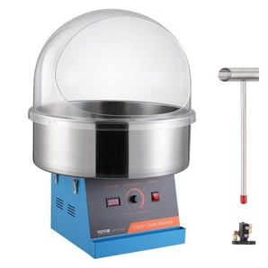 Elektrische Zuckerwattemaschine, 1000 W Zuckerwattegeräte, Kommerzielle Zuckerwattemaschine mit Abdeckung, Edelstahlschüssel & Zuckerlöffel, Perfekt für Familienfeiern, Partys (Blau) TSMHTJLSHGXMH831AV2