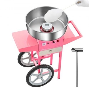elektrische Zuckerwattemaschine kommerzielle Zuckerwattegeräte mit Wagen (1000 W) mit 52 cm Edelstahlschüssel & Zuckerschaufel & Schublade, perfekt für Kindergeburtstage Familienfeiern Rosa HCDRMHTJFSWGBY4LWV2