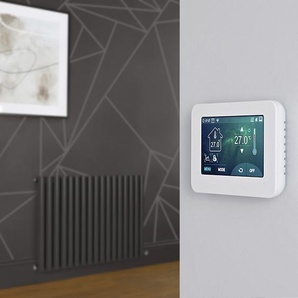 Elektrischer Design Heizkörper (einlagig), 635mm x 1000mm, horizontal - Grau (Carbon Grey) - inkl. Touchscreen-Thermostat - Revive