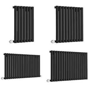 Elektrischer Design-Heizkörper Horizontal (Doppellagig) 635mm x 1000mm - mit externem WLAN-Thermostat zur Festverdrahtung & Kabelabdeckung - Revive