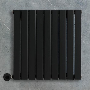 Elektrischer Design-Heizkörper - Horizontal (Doppellagig) 635mm x 630mm - Schwarz - Delta - ECOSO von Hudson Reed