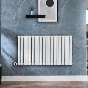 Elektrischer Design-Heizkörper Horizontal (Einlagig) 635mm x 1180mm mit WLAN-Heizelement & Stecker Weiß - Revive - ECOSO Von Hudson Reed