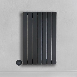 Elektrischer Design-Heizkörper Horizontal (Einlagig) 635mm x 413mm mit WLAN-Heizelement zur Festverdrahtung Anthrazit - Sloane - Hudson Reed