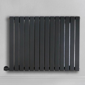 Elektrischer Design-Heizkörper Horizontal (Einlagig) 635mm x 826mm  Anthrazit - Sloane - ECOSO by Hudson Reed
