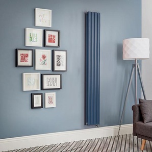 Elektrischer Design Heizkörper, vertikal, B 236mm, Blau (Deep Sea Blue) - Höhe, Thermostat & Kabelabdeckung wählbar - Revive