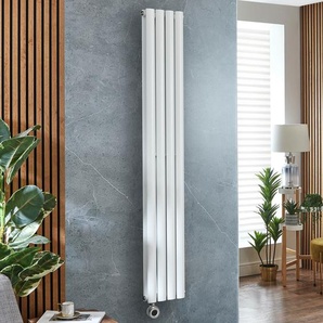 Elektrischer Design-Heizkörper Vertikal (Doppellagig) 1780mm x 236mm |mit WLAN-Heizelement in Chrom zur Festverdrahtung| Weiß - Revive -  Hudson Reed
