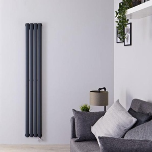 Elektrischer Design Heizkörper Vertikal (einlagig) Anthrazit 1600mm x 236mm inkl. 800W Heizelement - Revive Hudson Reed