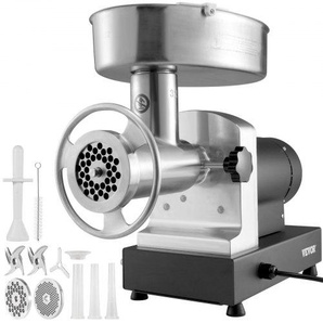 Elektrischer Fleischwolf Edelstahl Fleischmaschine 450 kg/Std. Hackfleisch, 1100 W Multi Küchenmaschine Wurstfüller inkl. 2 Schneidplatten, 3 Wurströhren, 2 Klingen für Rind, Huhn, Pute usw. DDJR1100W9903O5FOV2